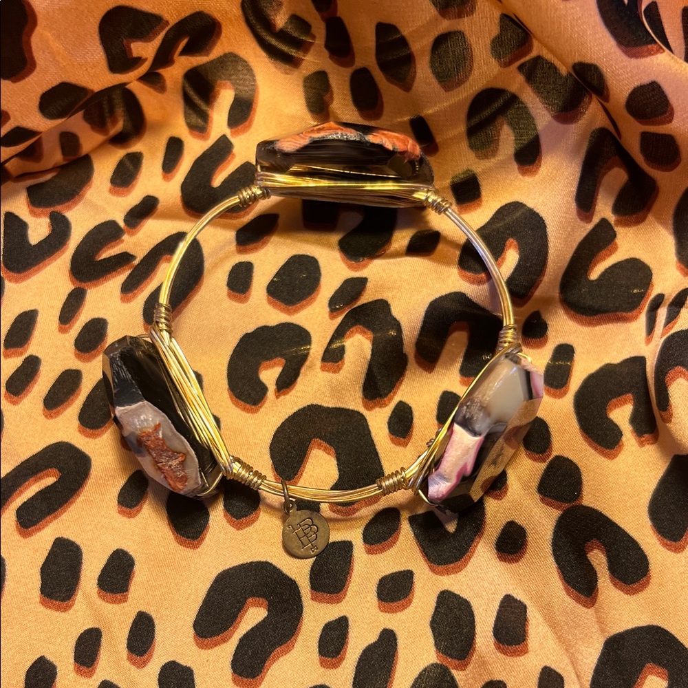 Bourbon and Bowties Gold and Black Stone Bracelet